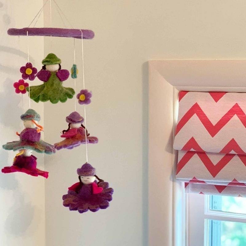 Taylor & Olive Tulip Handmade Felt Flower Fairy Mobile