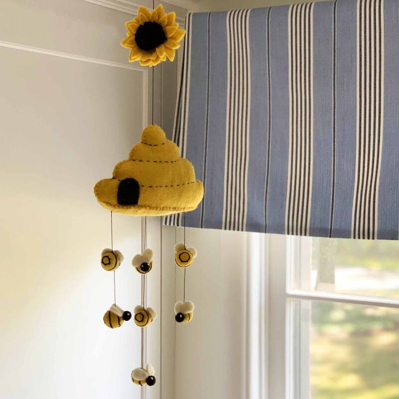 Handmade Felt Beehive Mobile (Nepal)