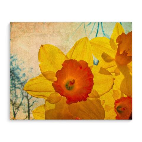 Kavka Designs Daffodil Yellow/Orange/Blue Canvas Art