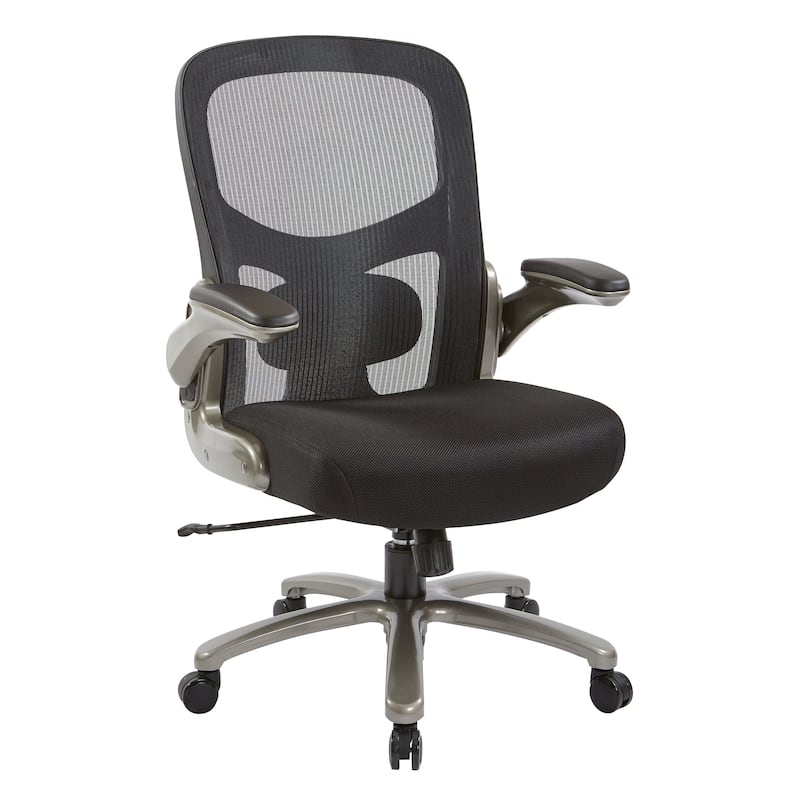 Big and Tall Black Mesh Back and Seat Executive Office Chair with Titanium Base