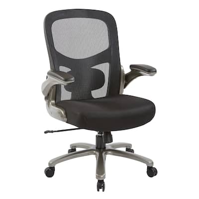 Big and Tall Black Mesh Back and Seat Executive Office Chair with Titanium Base