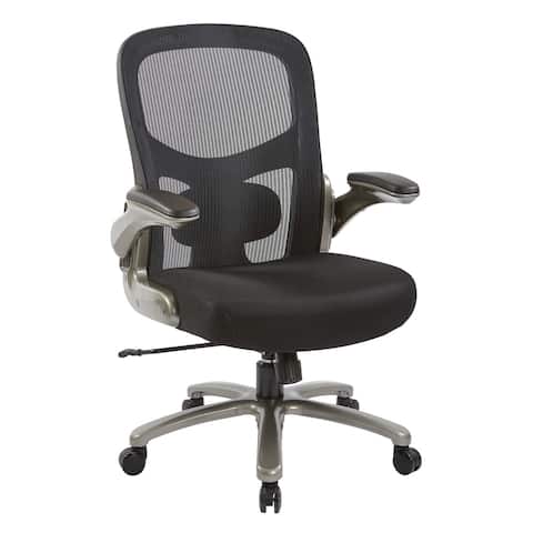 Big and Tall Black Mesh Back and Seat Executive Office Chair with Titanium Base