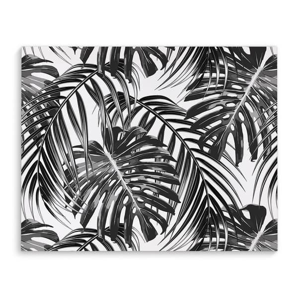 Kavka Designs Tropical Black Black/White Canvas Art - Overstock - 17077128