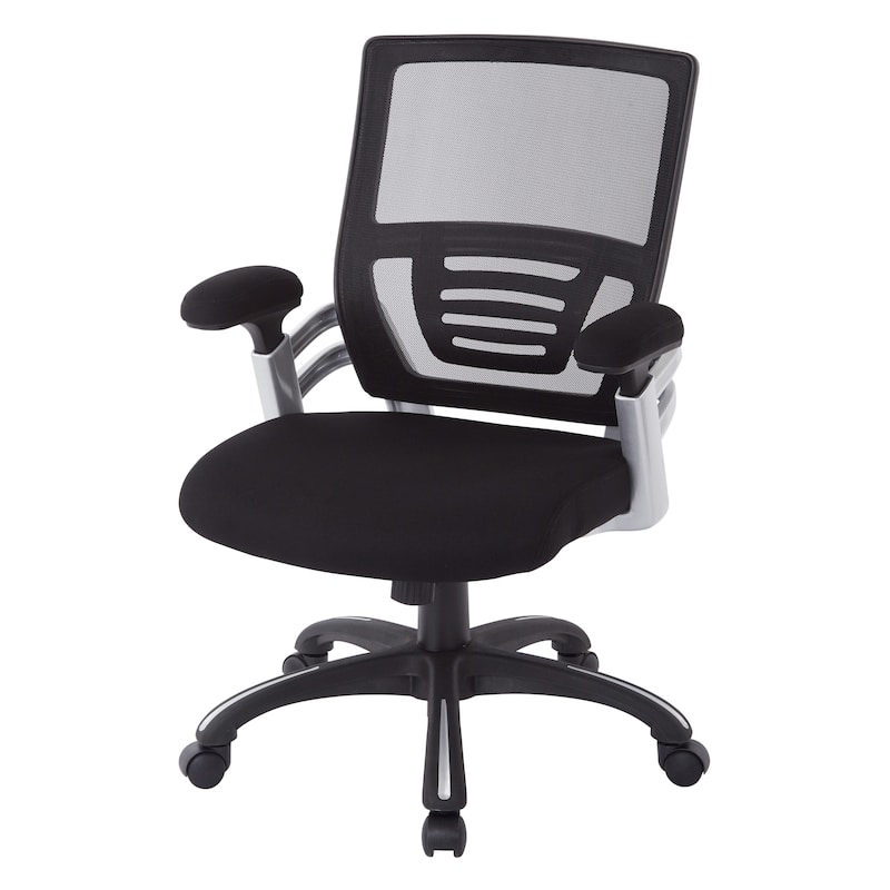Black Mesh Back and Fabric Seat Office Chair with Nylon Base