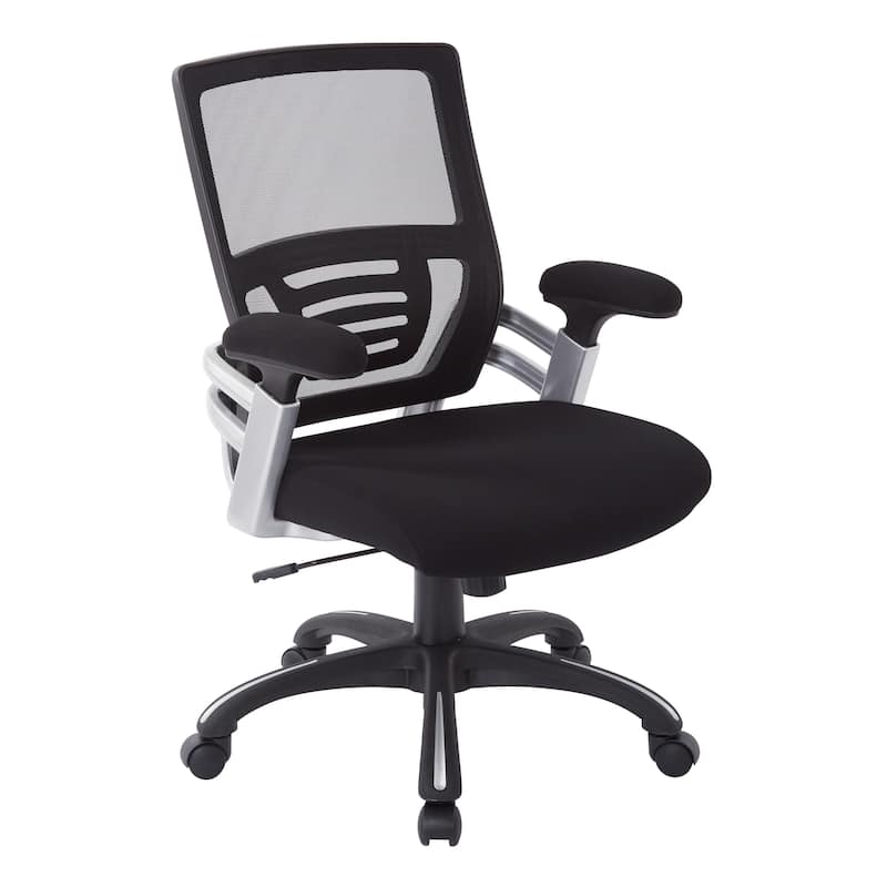 Black Mesh Back and Fabric Seat Office Chair with Nylon Base