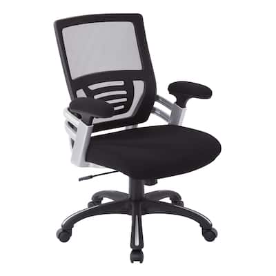 Black Mesh Back and Fabric Seat Office Chair with Nylon Base
