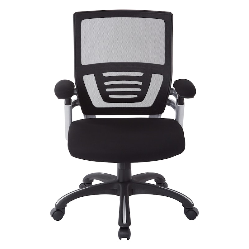 Black Mesh Back and Fabric Seat Office Chair with Nylon Base