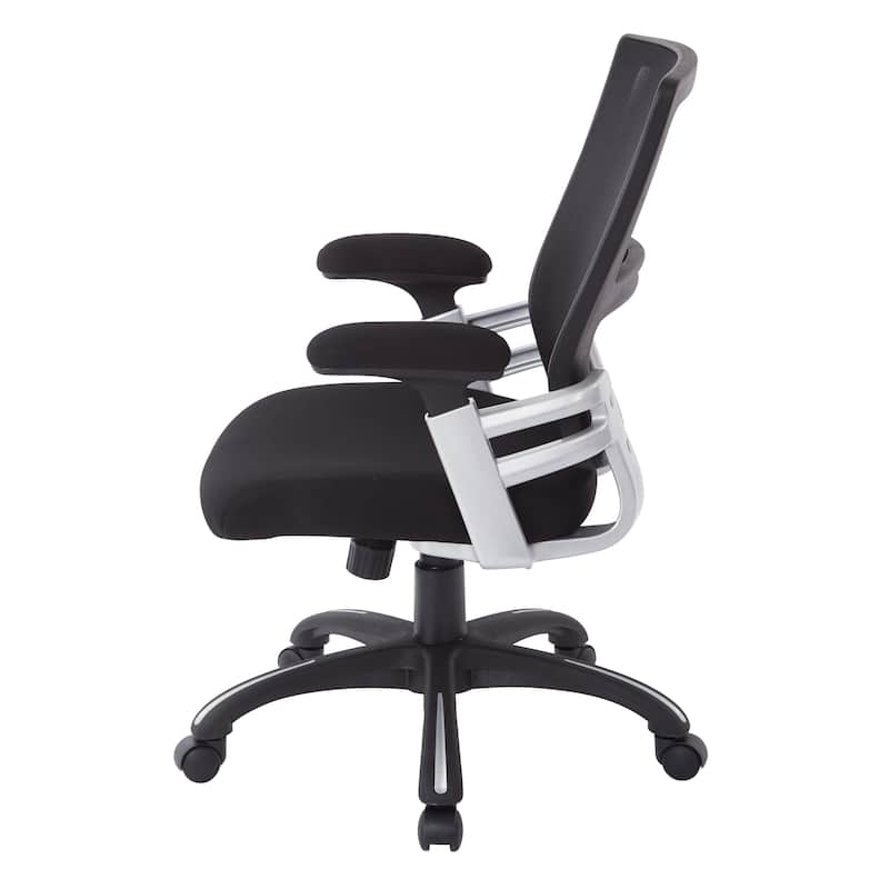 Black Mesh Back and Fabric Seat Office Chair with Nylon Base