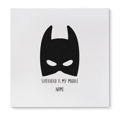 Kavka Designs Superhero Is My Middle Name Black/White Canvas Art
