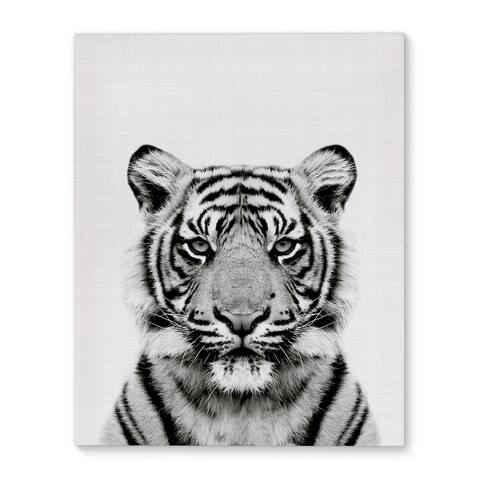 Kavka Designs Tiger Grey/Black/White Canvas Art