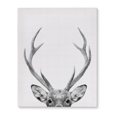 Kavka Designs Deer Grey/Black/White Canvas Art