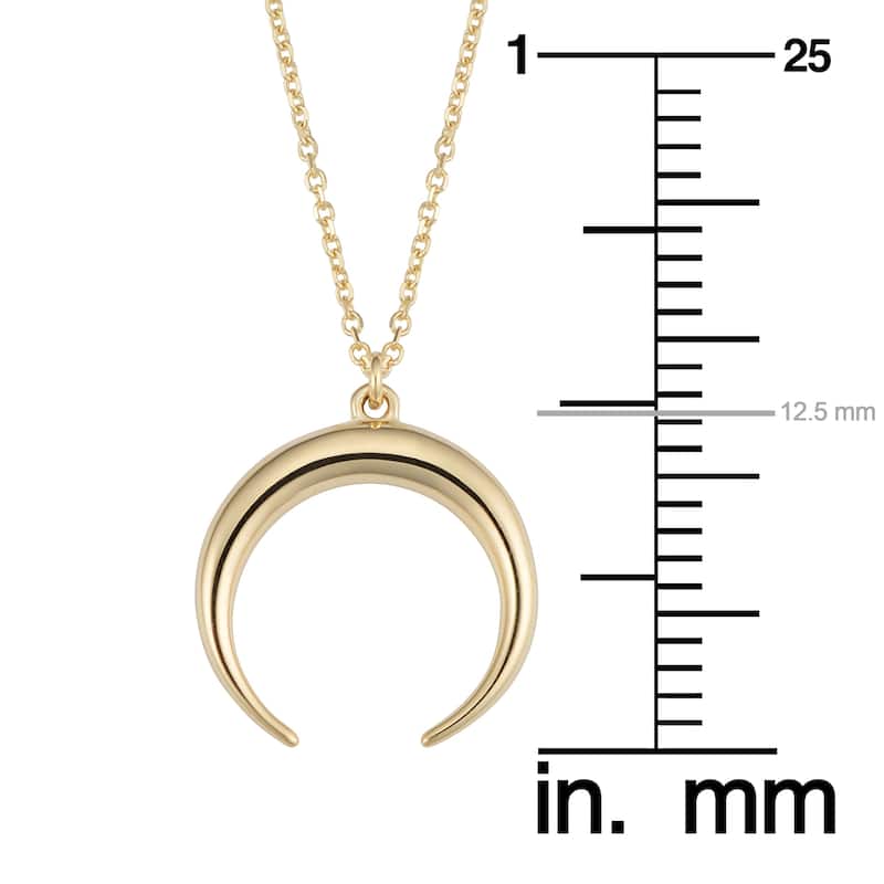 Italian 14k Yellow, White or Rose Gold Crescent Moon Necklace (18 inches)