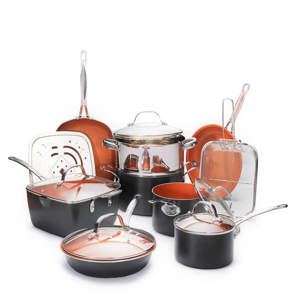 Gotham Steel 15 Piece Frying Pan and Pot Nonstick Cookware Set