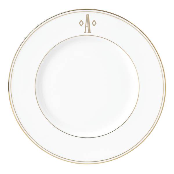 lenox federal gold block monogram salad plat