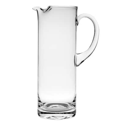 Majestic Gifts Clear European Glass Cylinder Pitcher with Handle