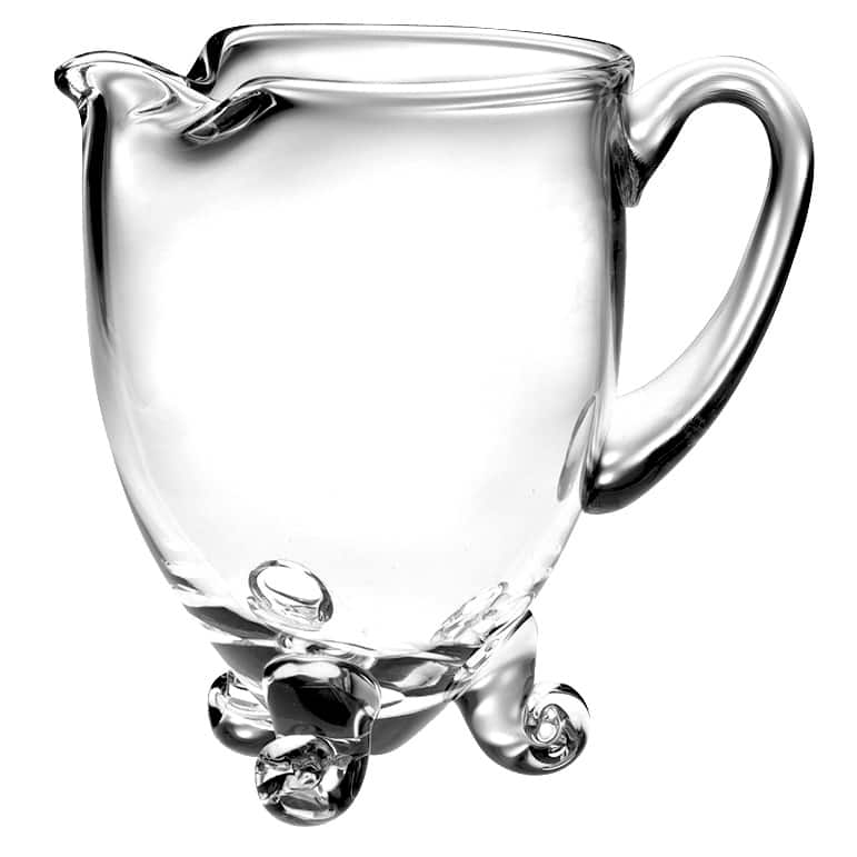 Majestic Gifts Clear European Glass Footed Pitcher with Handle