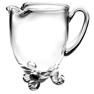Majestic Gifts Clear European Glass Footed Pitcher with Handle