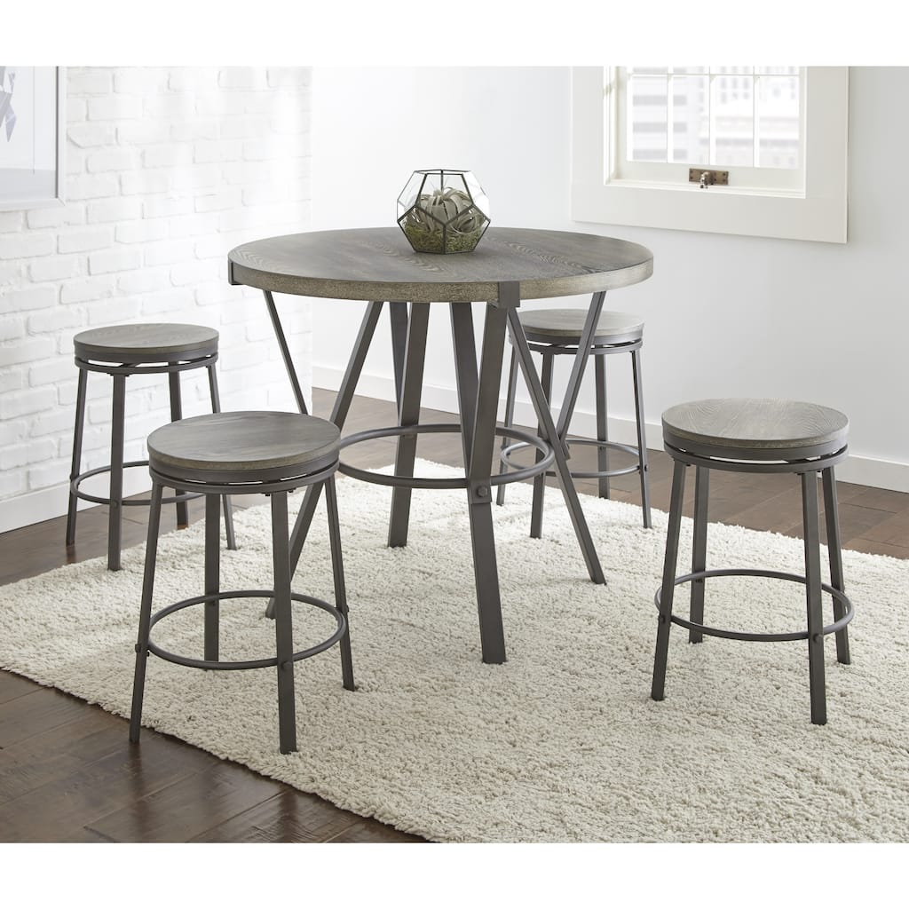 Steve Silver Iron and Veneer 5-piece Round Dining Set