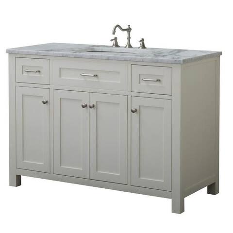 Home Elements Bathroom Vanities Vanity Cabinets Online At Home Elements Vf48433 White Carrara Marble 48 Inch Cream Vanity