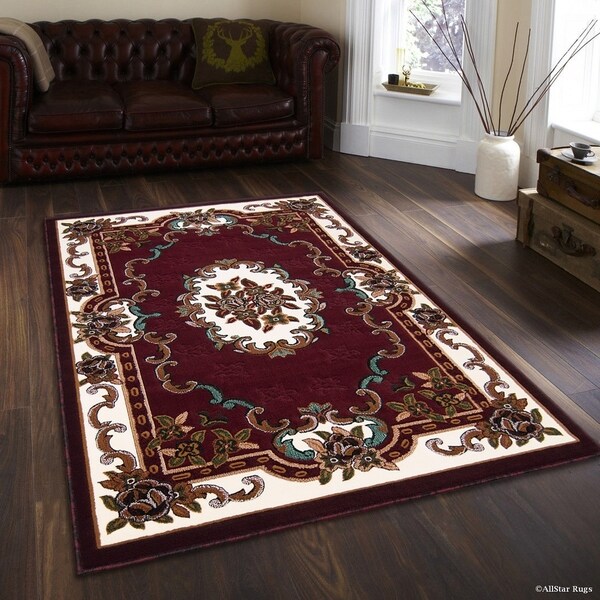 Allstar Burgundy 18Th Century Vintage Floral Traditional Rug - 7' 10" X 10' 2"