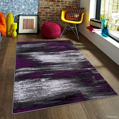 Allstar Exclusive Modern Brush Streak Pattern Area Rug