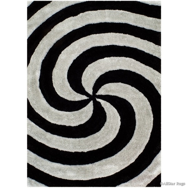World Rug Gallery Modern Swirl Design Non-Slip (Non-Skid) Gray 24