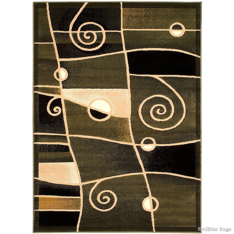 Allstar Combo Modern and Chic Swirl Design Rug - 7' 9"x10' 2" - Sage