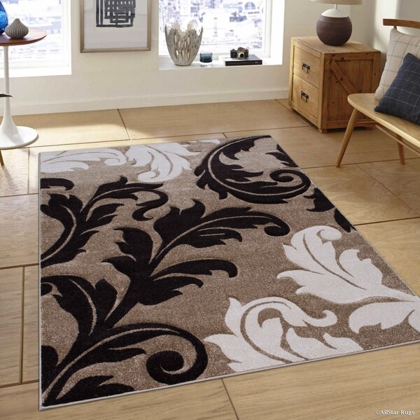 Shop Allstar Champagne Floral Traditional Fleur-De-Lis Design Rug (80 ...