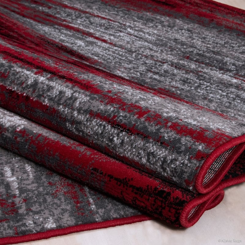 Allstar Exclusive Modern Brush Streak Pattern Area Rug