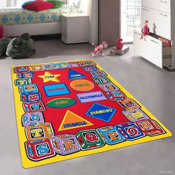 Shop Allstar Kids Learn Alphabet Letters Shapes Football Rug