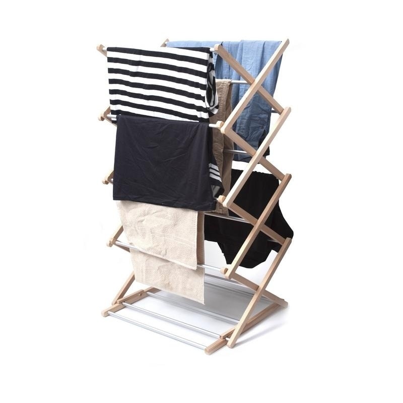 Clothes Drying Rack, Folding 4-tier Laundry Drying Rack With 2