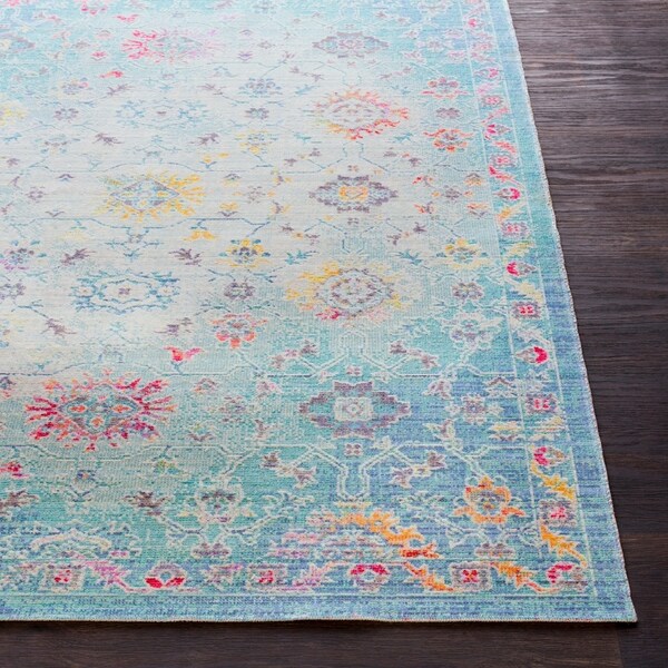 Hoddle Vintage Oriental Aqua Area Rug - 3'11" x 5'11"
