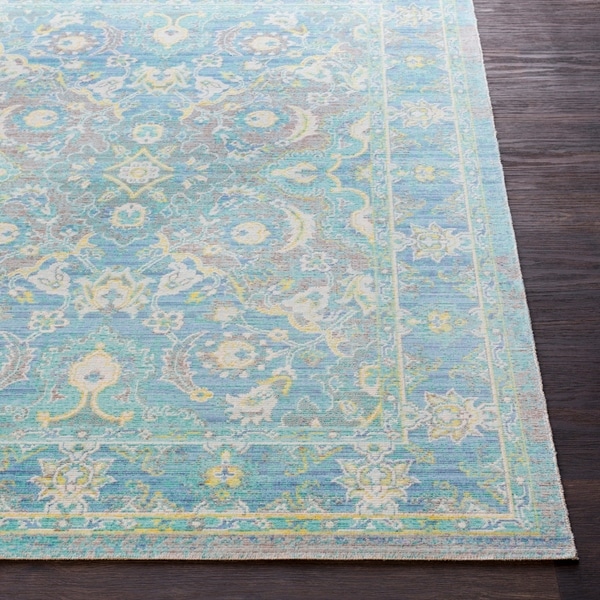 Meighan Vintage Oriental Aqua Area Rug - 3'11" x 5'11"