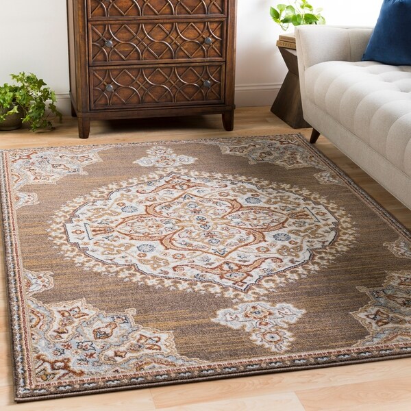 Pabst Vintage Medallion Camel Area Rug - 5'3" x 7'3"