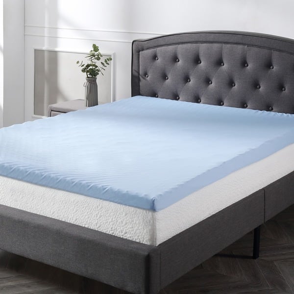 Classic Brands Serenity 3 Inch Gel Memory Foam Mattress Topper With Cover Overstock 17095586