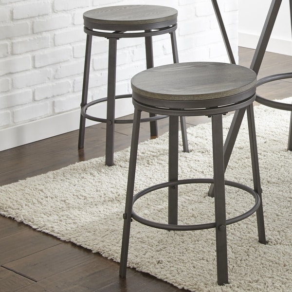 Perry Industrial Style Counter Height Swivel Stool (Set of 2) by Greyson Living