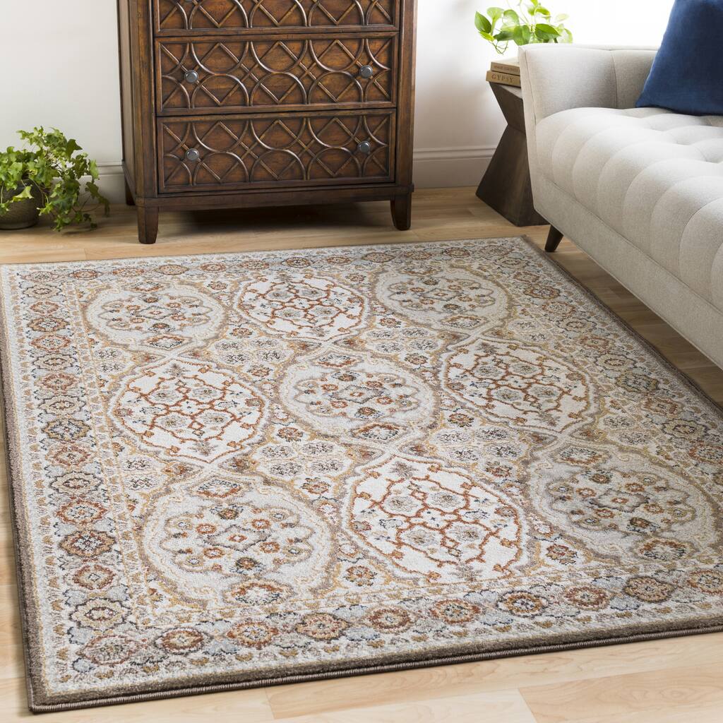 Camal Rug Vabsley Vintage Damask Camel Area Rug (7'10 x 10'3) - 7'10