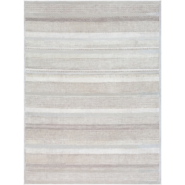 Drew Modern Stripe Medium Grey Area Rug - 7'10" x 10'3"