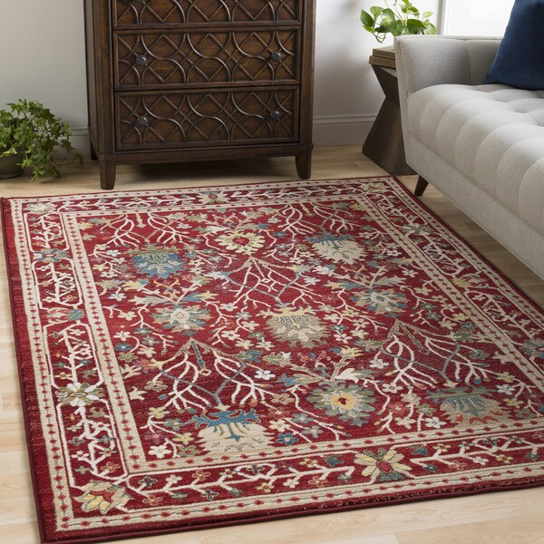 William Red Rustic Vintage Area Rug (9'0 x 12'3) - 9' x 12'3"