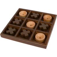 10" Wooden Tic Tac Toe Desk Top Table Décor Game by Trademark Innovations