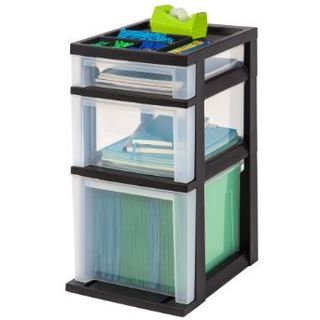 Shop Iris Medium Black 3 Drawer Cart With Organizer Top Free