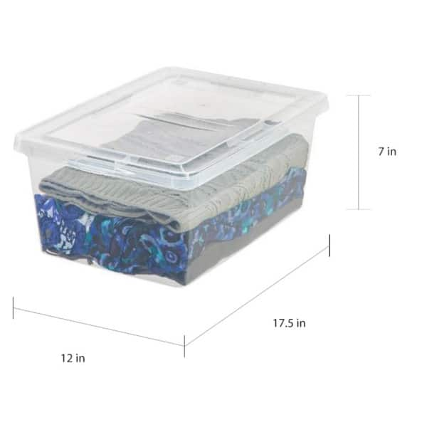 Iris 17-Quart Plastic Storage Box, Clear