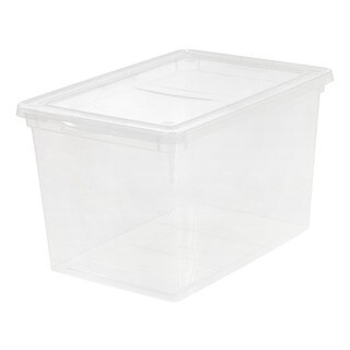 clear plastic storage crates