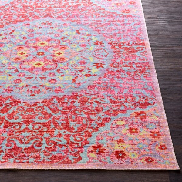 Viocla Bohemian Medallion Pink Area Rug - 9'3" x 13'