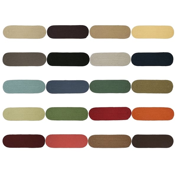 20 Solid Color Option Oval Braided Stair Treads (Set of 13) Bed Bath