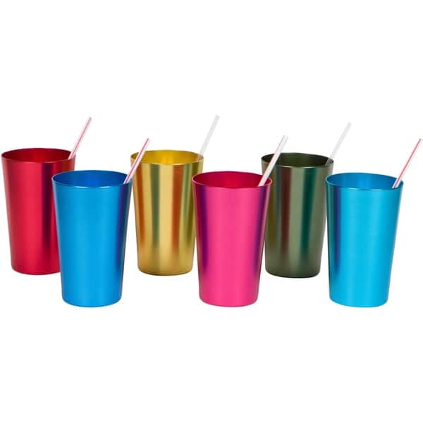 18 oz. Retro Aluminum Tumblers - 6 cups - by Trademark Innovations  (Assorted Colors) - On Sale - Bed Bath & Beyond - 17115167