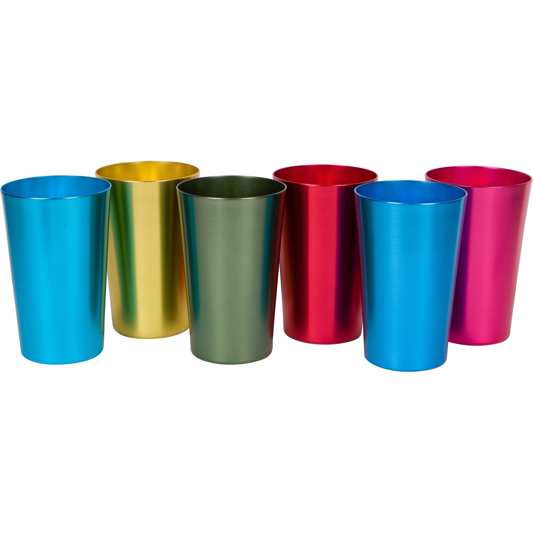 20 oz. Retro Aluminum Tumblers - 6 cups - By Trademark Innovations  (Assorted Colors) 