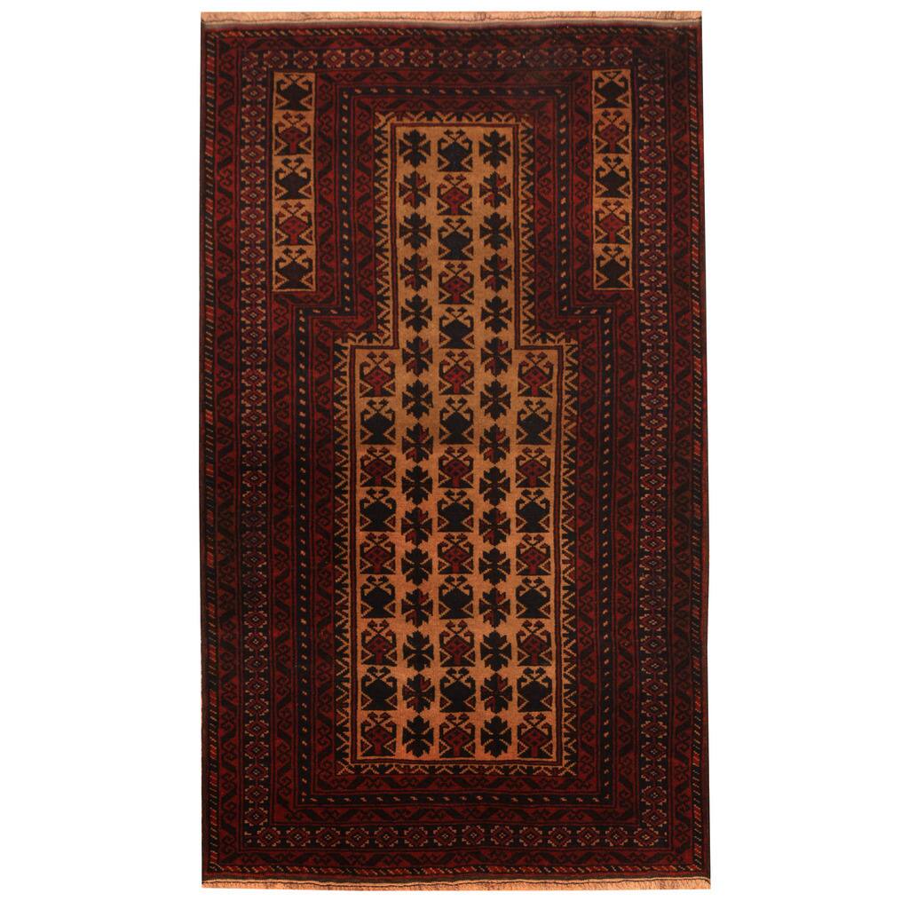 Handmade One-of-a-Kind Balouchi Wool Rug (Afghanistan) - 2'10 x 4'10