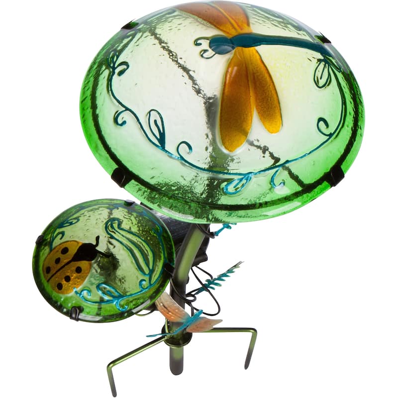 12" Solar Mushroom Garden Stake with Butterfly Design by Trademark Innovations