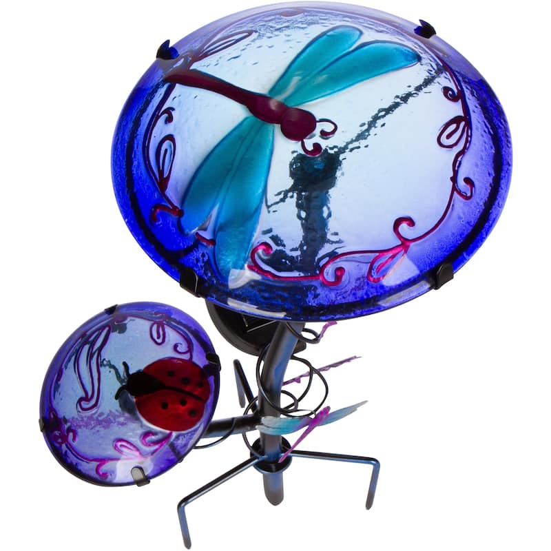 12" Solar Mushroom Garden Stake with Butterfly Design by Trademark Innovations